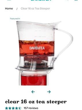 David’s Tea Clear 16 oz Tea Steeper